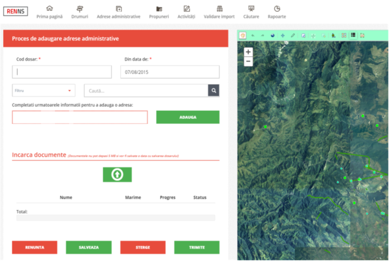 Adăugare adresă în RENNS