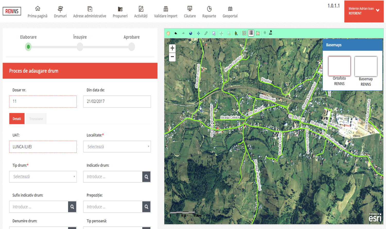 Adăugare drum in RENNS