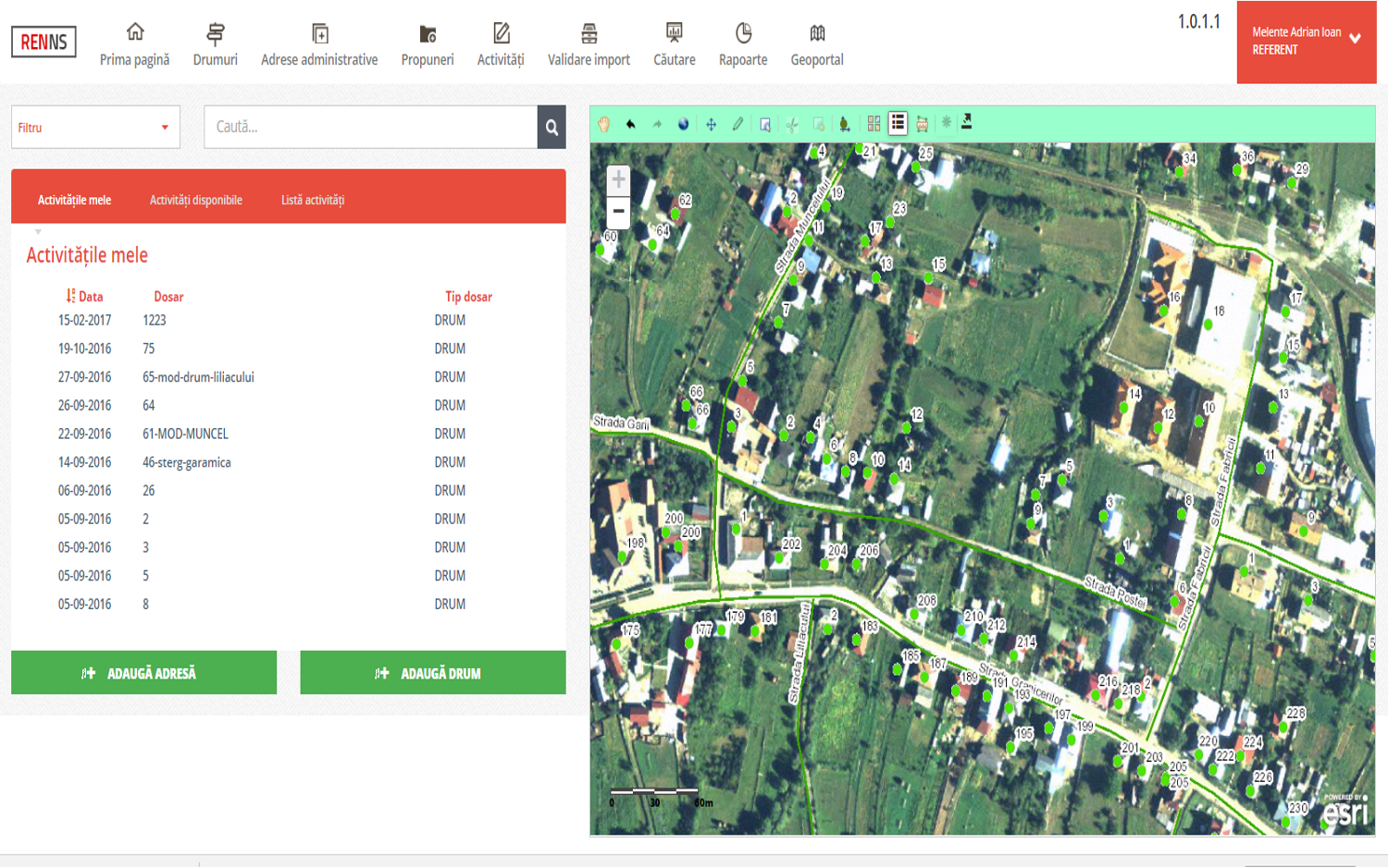 Modulul de gestiune a nomenclaturii stradale