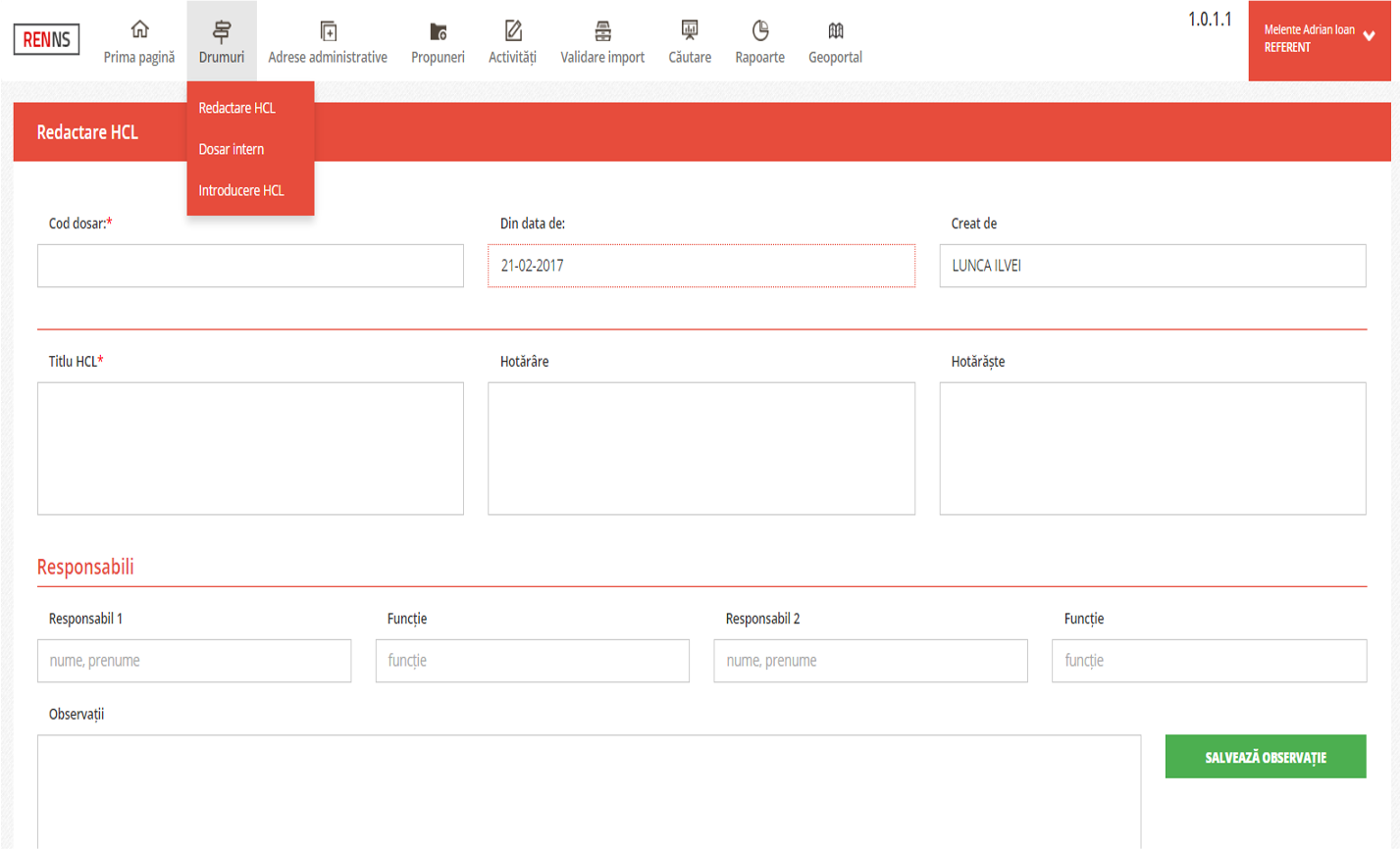 Redactare HCL RENNS rol referent