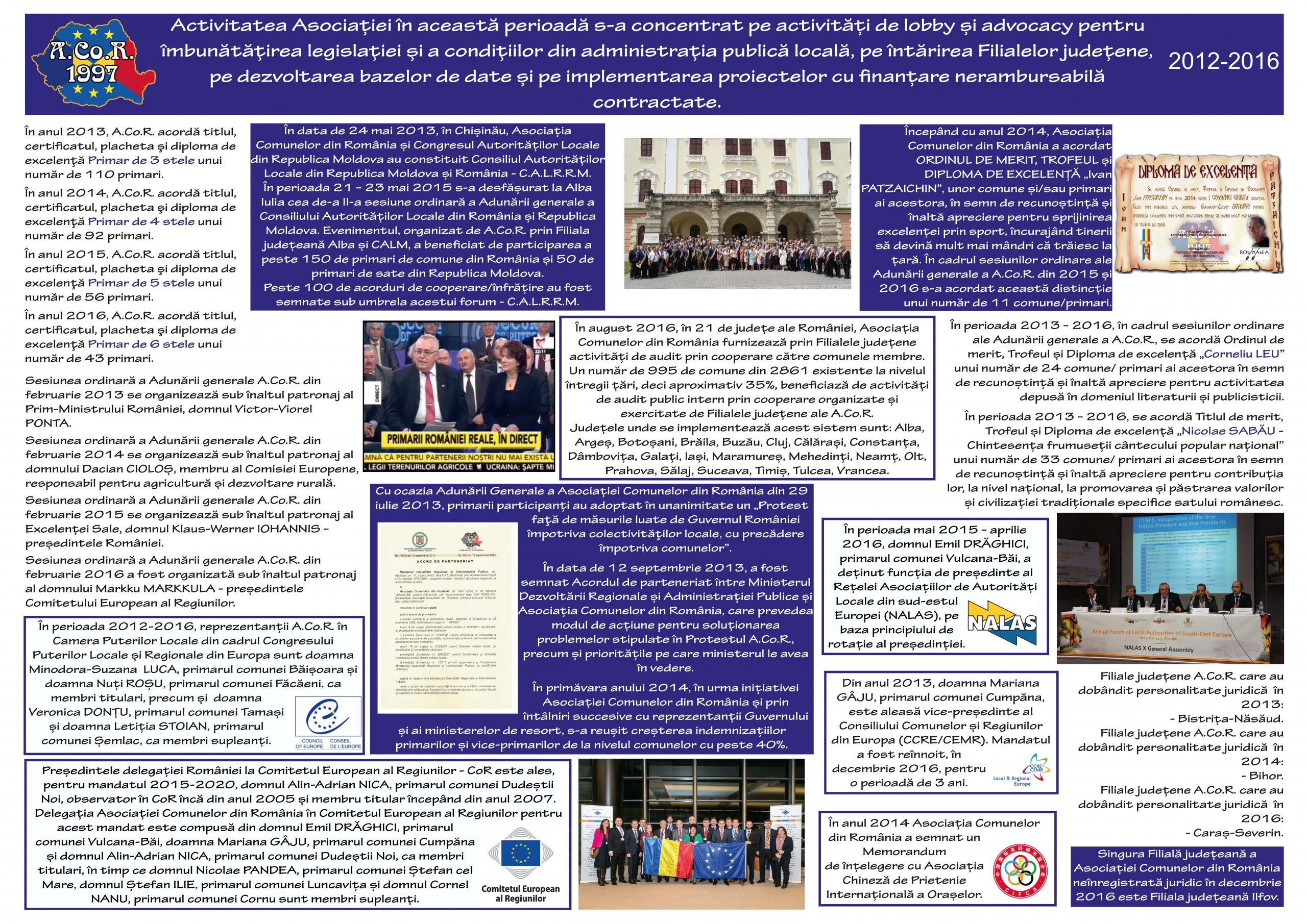 Tablou ACoR - activitatea 2012-2016